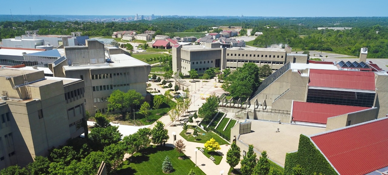 aerial view of city of Cincinnati 